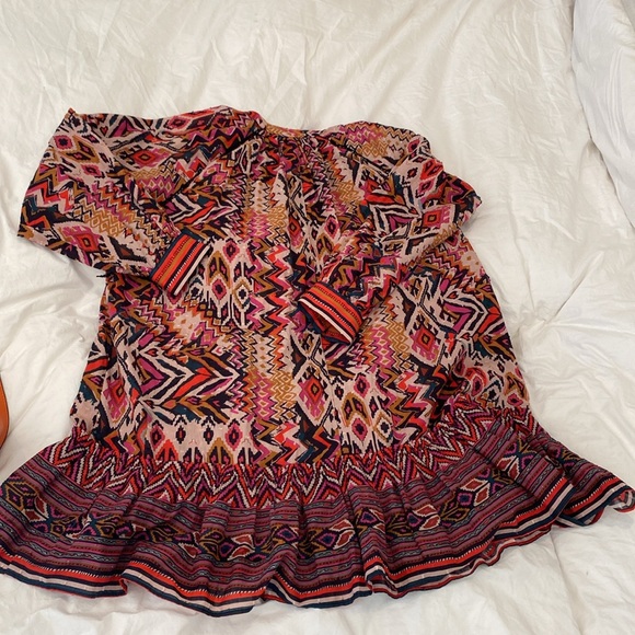 Beautiful Zara BOHO dress size large peasant ruffled hem - Picture 8 of 9
